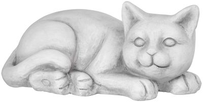 Decor MagicHome, Pisica, gri, ceramica, 41x23x18 cm