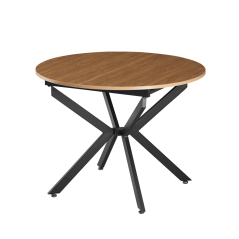 Raztegljiva jedilna miza, svetel hrast/črna, 100x100-140x75 cm, ABERO TIP 1