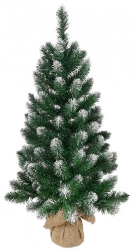 MagicHome božično drevesce Nico, jelka v juti, zasneženi konici, 60 cm