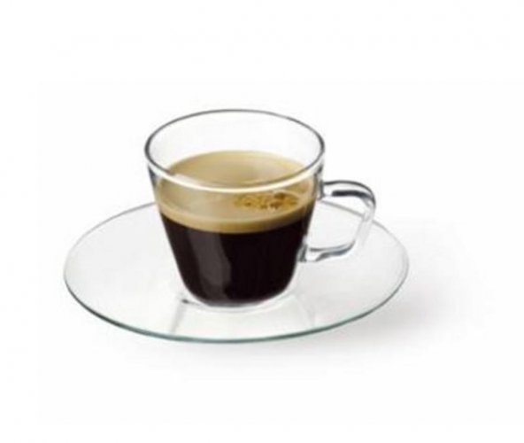 Csésze csészealjjal 80ml üveg Espresso mini 4 db csomagban