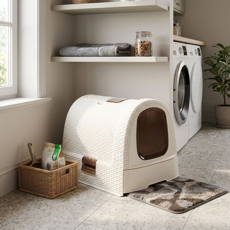 Curver® LITTERBOX Toilette, Vintage, für Hauskatzen, 51x38x40 cm