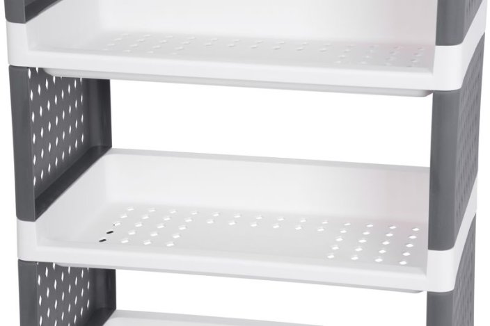 Półka MagicHome Rolly, plastik, 4 półki, 49x29x75,5 cm, na kółkach (akce)