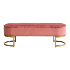 Design-Bank, rosa Samtstoff/Gold-Chrom-Gold, MIRILA NEU