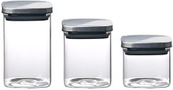 Nádoba MagicHome, sada 3 ks, 800/1100/1500 ml, skleněná, s nerezovým uzávěrem