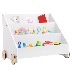 Kinderbücherregal mit Rollen, weiß, BERUS