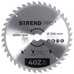Strend Pro TCT disk 305x3,2x30/20 mm 40T, za drvo, pila, SK rezovi