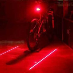 Lampka rowerowa tylna część czerwona + linie laserowe, PRO-TECHNIK (akce)
