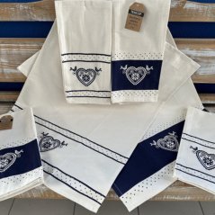 Ręcznik kuchenny 100% bawełna 2szt, 50x70cm, 270 g/m2, niebieski+naturalny