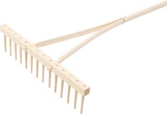 Holzrechen, 14 Zähne, Holzgriff