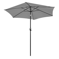 Skladací slnečník na balkón, nastaviteľný, 210 cm, sivý