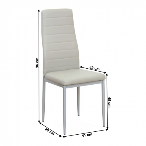 Krzesło, jasnoszara eko-skóra/szary metal, COLETA NOVA