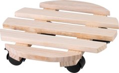 Strend Pro talapzat, 30x7 cm, virágcserép alatt, kerekeken, csúszó, állvány, max. 50 kg, fa, kerek