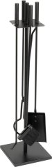 Set de inserturi pentru șemineu Homefire FT075BA, 4 buc, negru, 81 cm, unelte pentru șemineu