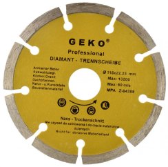 Segmentirani dijamantni disk 115 x 22 x 1,9 mm, GEKO