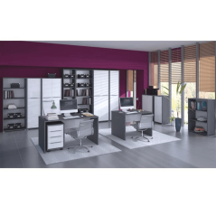 Schrank mit Schloss, Graphit/Weiß, RIOMA NEW TYPE 31