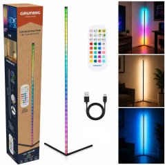 Rohová stojaca LED lampa RGBW s hudobným senzorom, 140 cm
