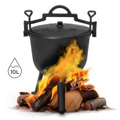 Liatinový stojaci kotol 10l lovecký hrniec na oheň MultiGarden