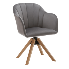 Drehstuhl, hellgrau/buche, DALIO