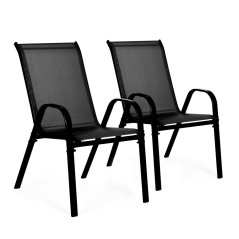 Set de 2 scaune de grădină pentru terasă sau balcon MultiGarden Black