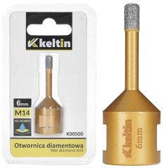 Wiertło diamentowe rdzeniowe, gwint M14 do szlifierki kątowej, średnica 6 mm, GEKO
