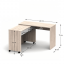 Klappbarer PC-Tisch mit Schubladen, Sonoma-Eiche/Weiß, VERSAL NEU