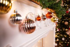 MagicHome Christmas Ball lanac, 20 LED topla bijela, s kuglicama, 2xAA, jednostavna rasvjeta, rasvjeta, L-1,9 m