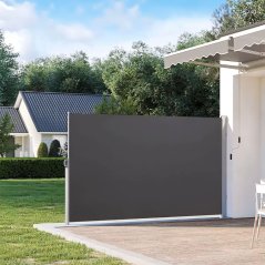 Copertină pliabilă 300x180 cm, rulou lateral, paravan de grădină pentru terasă, antracit