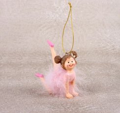 MagicHome Weihnachtsdekoration, Ballerina, Polyresin, hängend, 9x4x7,5 cm