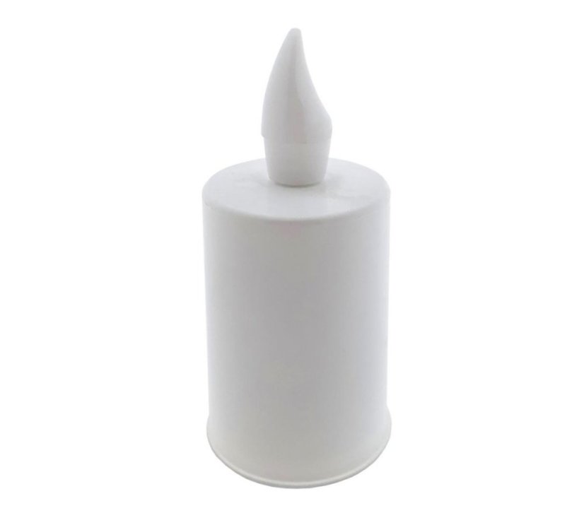 Grabsteinkerze LED BC 193 weiß, weiße Flamme