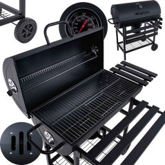 Faszénnel működő, fedeles grill, rács mérete 71 x 35 cm, GEKO