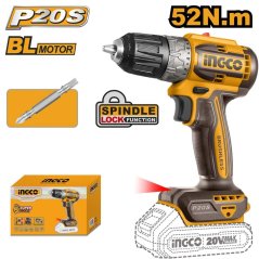 Brezkrtačni vrtalnik LI-ION CDLI204531 INGCO AKU 20V P20S INDUSTRIAL brez baterije in polnilnika.