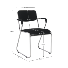 Stolica za sastanke, crna mreža, DERYA NOVO