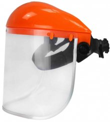 Ochranná maska s plexisklom pre kosenie trávy, oranžová, MAR-POL