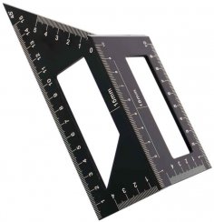 Asztalos négyzet - japán 3D, alumínium, 45/90°, XL-SZERSZÁMOK