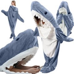 Hai decke pyjamas schlafanzug kostüm warm winter hoodie dick l (akce)