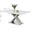Jídelní stůl, bílá s vysokým leskem HG/beton, 160x90 cm, FARNEL