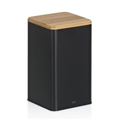 Recipient metalic pentru depozitarea alimentelor Kiril, negru, 11,5 x 11,5 x 19,0 cm, 1,6 l