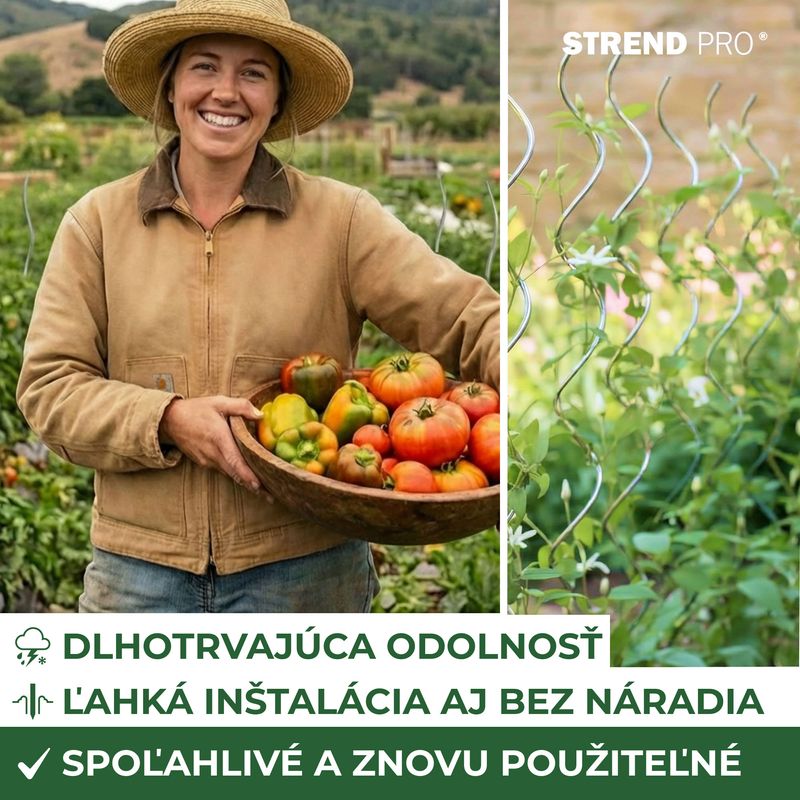 Tyč GS1 1200/5,5 mm, špirálová, drôtená, Zn, oporná k rastlinám a paradajkám