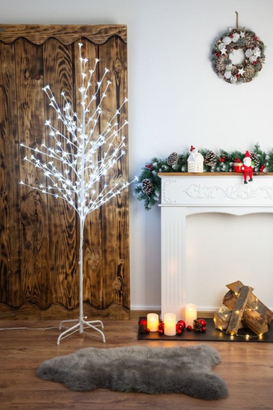 MagicHome Kirschbaum, 180 cm, weiß, LED kaltweiß, 230 V, IP44, außen