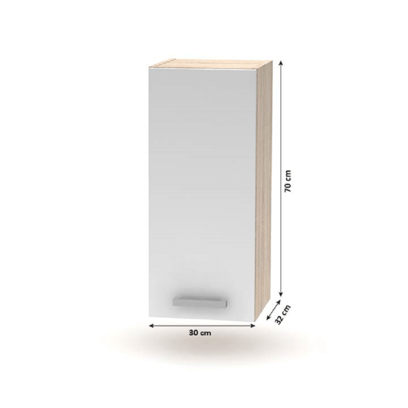 Oberschrank, Weiß/Sonoma-Eiche, NOVA PLUS NOPL-002-OH