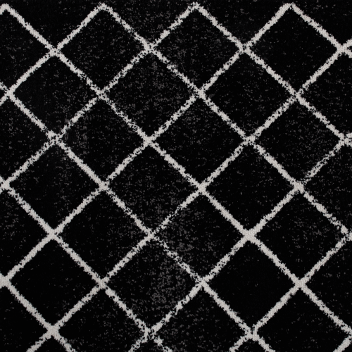 Koberec, černá/vzor, 57x90 cm, MATES TYP 1