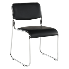 Besprechungsstuhl, schwarzes Öko-Leder, BULUT