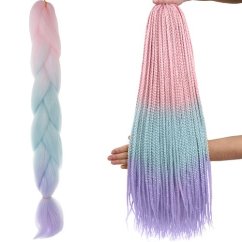 Ombre pletenice od sintetičke kose roza/ni/ž W10341 (akce)