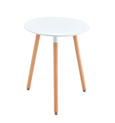 Blagovaonski stol, bijela/bukva, promjer 60 cm, ELCAN NOVO TIP 1 (akce)