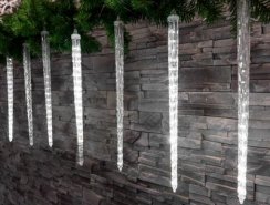 Lanț de țurțuri de Crăciun MagicHome, 288 LED alb rece, 8 cencil, efect cascadă, 230 V, 50 Hz, IP44, exterior, iluminare, L-3,50 m, fără adaptor