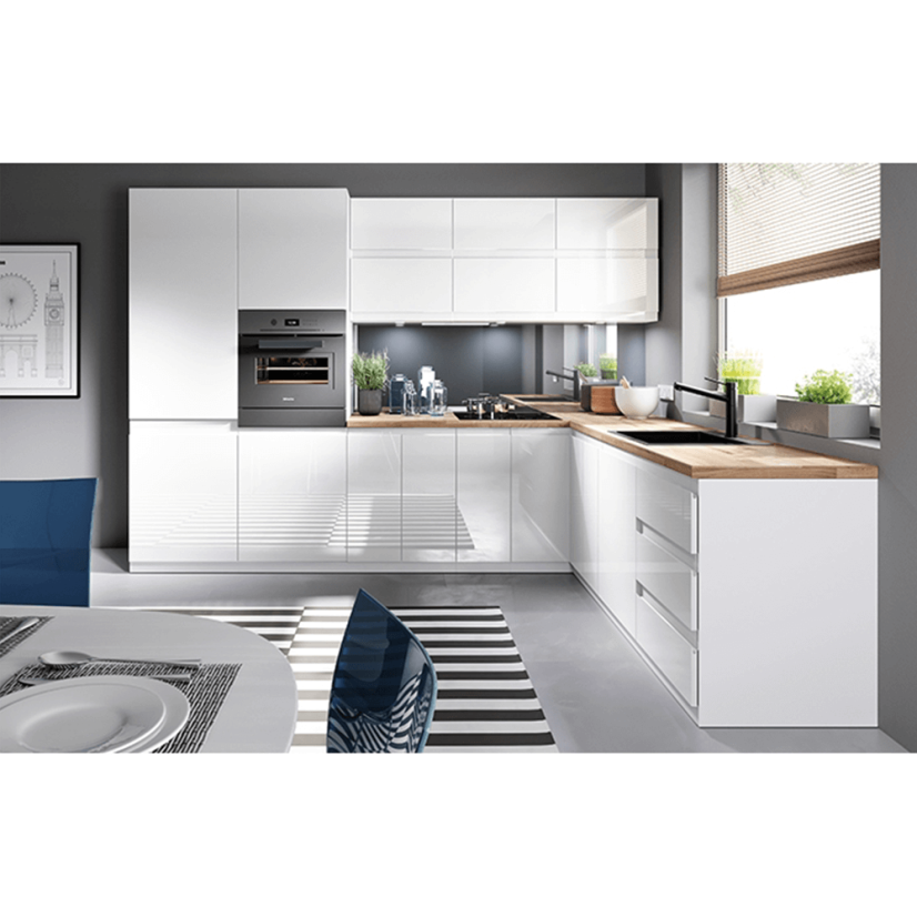 Oberschrank, Weiß/Weiß Extra Hochglanz, AURORA G50K