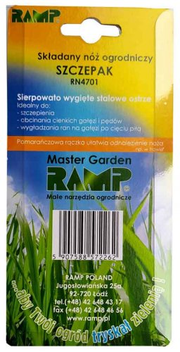 Polukružne vrtlarske škare 190 mm s bravom, crno-narančaste, RAMP