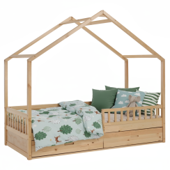 Montessori postel, 90x200, přírodní, masiv, BIANKA