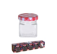 Čaša za konzerviranje TO 43 50 ml + karirani poklopac, set od 5 kom