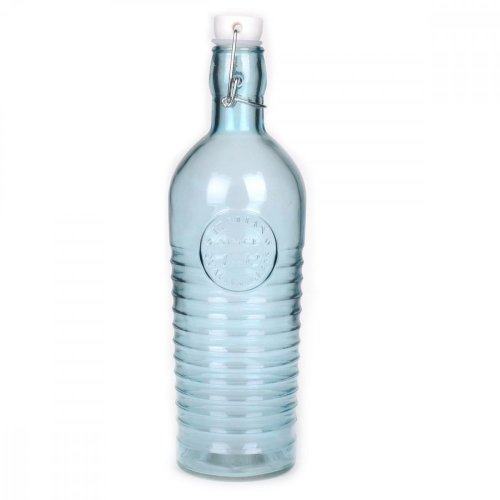Glasflasche 1000ml, mit Patentverschluss, rund